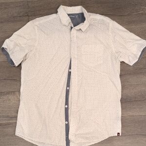 Airwalk Men's White and Gray Polka Dot Shirt